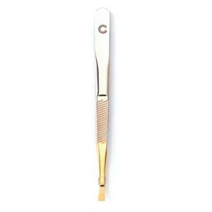Pinza De Depilar Basicare 1/2 Cuchilla Dorada Punta Recta
