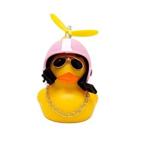 Bocina Patito Decorativo Para Moto Bici Con Luz Y Accesorios Rosa